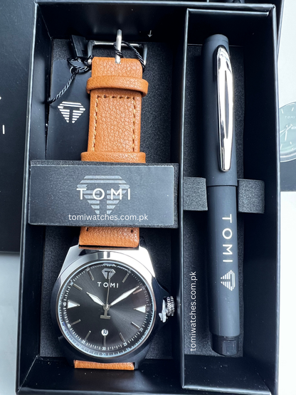 TOMI T-041 Business Watch with Pen Gift Set | The Tomi Watches