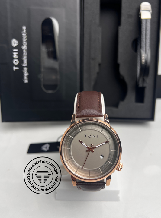 TOMI T-101 Stylish Watch & Bracelet Set for Men | The Tomi Watches