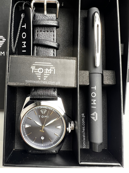 TOMI T-041 Business Watch with Pen Gift Set | The Tomi Watches